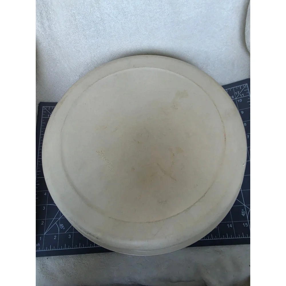 Vintage Tupperware Serving Center 1665-5 Almond Cream Veggie Tray with Lid USA